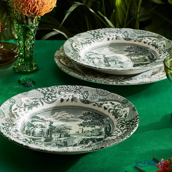 Spode 並行輸入品 スポード グリーンイタリアン スーププレート 23cm