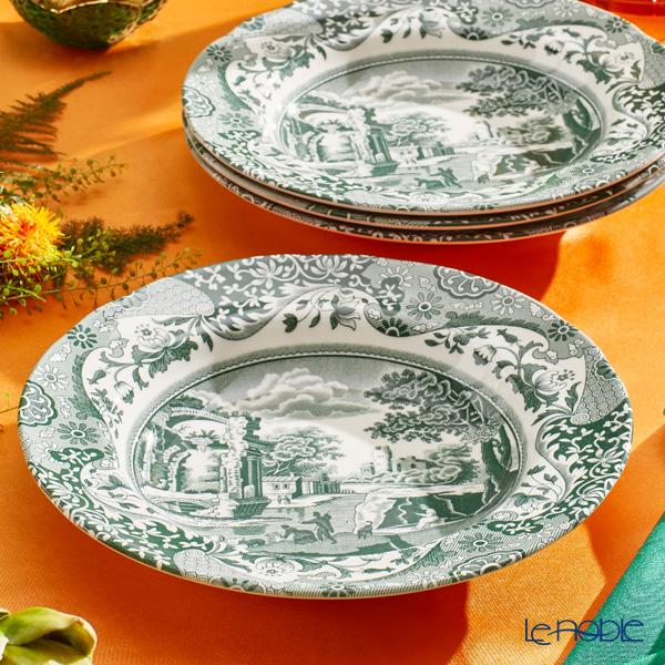Spode 並行輸入品 スポード グリーンイタリアン スーププレート 23cm
