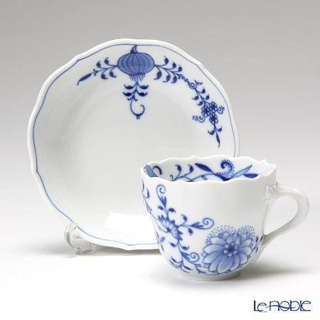 並行輸入品 マイセン ブルーオニオン スタイル 801001／00580 モカカップ＆ソーサー カップアンドソーサー_2