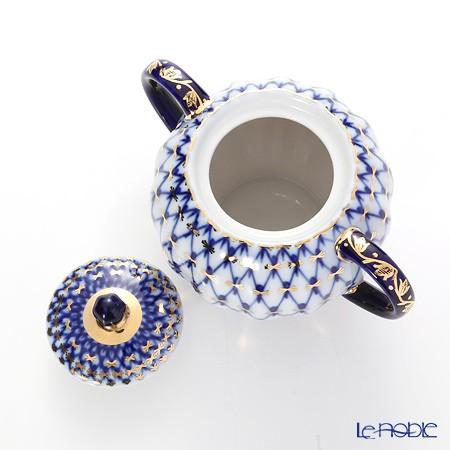ロシア食器 インペリアル・ポーセリン コバルトネット シュガーポット