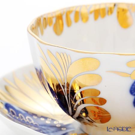 ロモノーソフ　ロシア　ゴールデンガーデン　皿　金彩　希少　５枚 ロシア食器 インペリアル・ポーセリン ゴールデンガーデン ティー