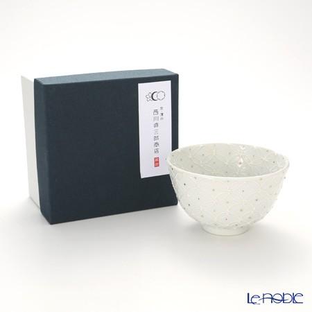 京焼・清水焼 抹茶碗 S0003 白磁金銀彩七宝紋 洸春窯／高島慎一 敬老の 
