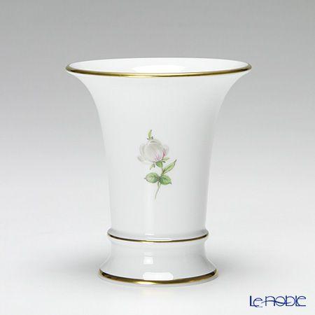 【希少】【マイセン】ホワイトローズ 金彩フラワーベース（花瓶）（日本未輸入品） マイセン 並行輸入品 ホワイトローズ 029510／50033 花瓶 10.5cm
