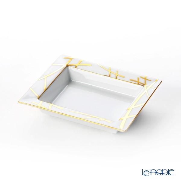 並行輸入品 マイセン 剣マーク スタイル(ゴールド) 77A042-53268 スクエアディッシュ 12×10cm 皿