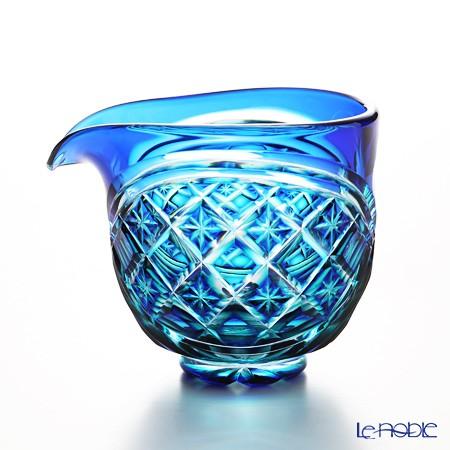 薩摩切子 片口 二重被せ 琉璃／緑 275ml 57675 敬老の日
