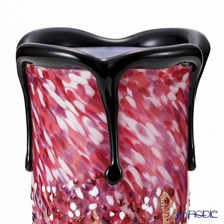津軽びいどろ　花器(花あかり) 津軽びいどろ 黒重ね花器 弘前桜 花あかり F-71436 : ブランド洋食器