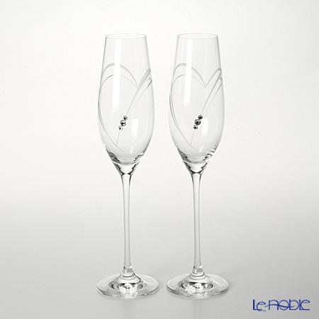ストラス with SWAROVSKI ELEMENTS ペアグラス ストラス with SWAROVSKI ELEMENTS ハート イン シャンパン 210ml ペア