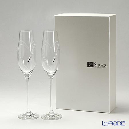ストラス with SWAROVSKI ELEMENTS ハート イン シャンパン 210ml ペア
