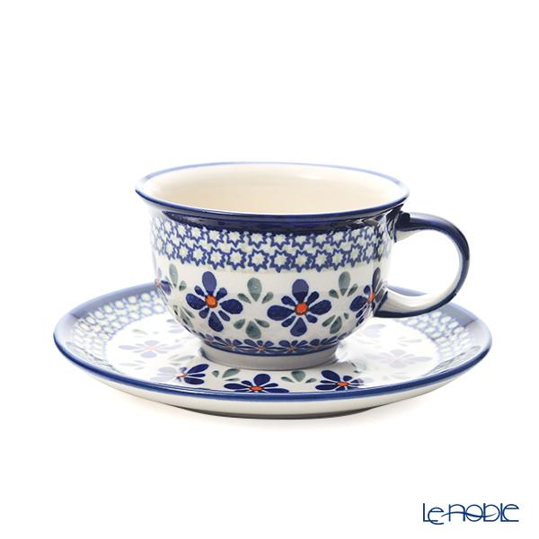 ポーリッシュポタリー(ポーランド陶器) ボレスワヴィエツ ティーカップ＆ソーサー 220ml／16cm 775／836／DU-60 アフタヌーンティー