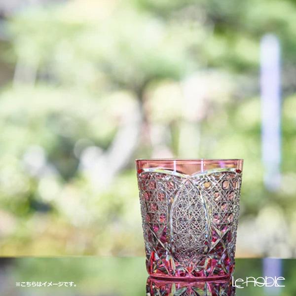 太武朗工房／タブロー 菊繋ぎに籠目紋 オールドグラス 金赤 250ml 伝統工芸士 木村泰典 作 5136-31の画像