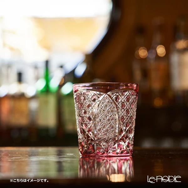 太武朗工房／タブロー 菊繋ぎに籠目紋 オールドグラス 金赤 250ml 伝統工芸士 木村泰典 作 5136-31の画像