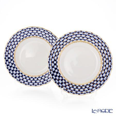ロシア食器 インペリアル・ポーセリン コバルトネット プレート 18cm 