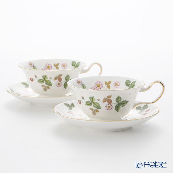 並行輸入品 ウェッジウッド(Wedgwood) ワイルドストロベリー ティーカップ＆ソーサー(ピオニー)200ml ペア  カップアンドソーサー