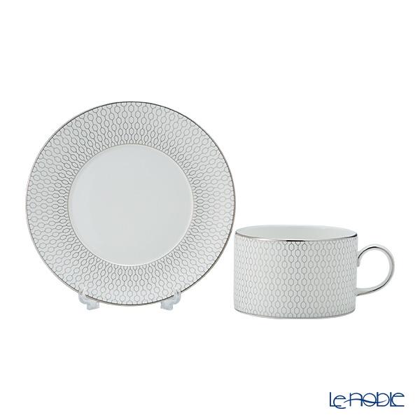並行輸入品 ウェッジウッド(Wedgwood) ジオ プラチナ ティーカップ＆ソーサー 250ml ペア カップアンドソーサーの画像