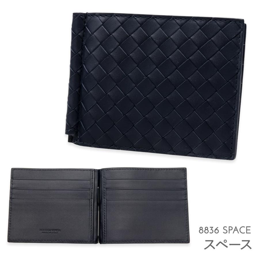 Bottega Veneta ネイビー マネークリップ 選べる2色 ボッテガヴェネタ マネークリップ 二つ折り財布 メンズ 小銭