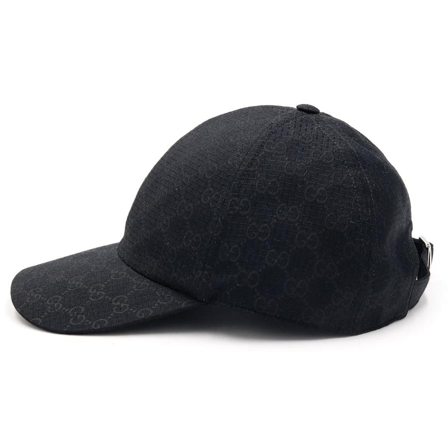 GUCCI グッチ GG リップストップ ベースボールキャップ キャップ 帽子 817492 4HBDV 1000 ブラック メンズ レディース 帽子 GGロゴ ブランドキャップの画像