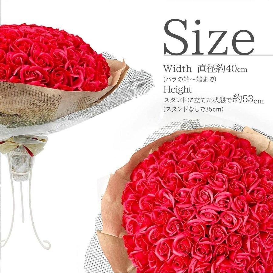 プレゼント 花 ソープフラワー バラ 花束 100本 そのまま飾れる 薔薇