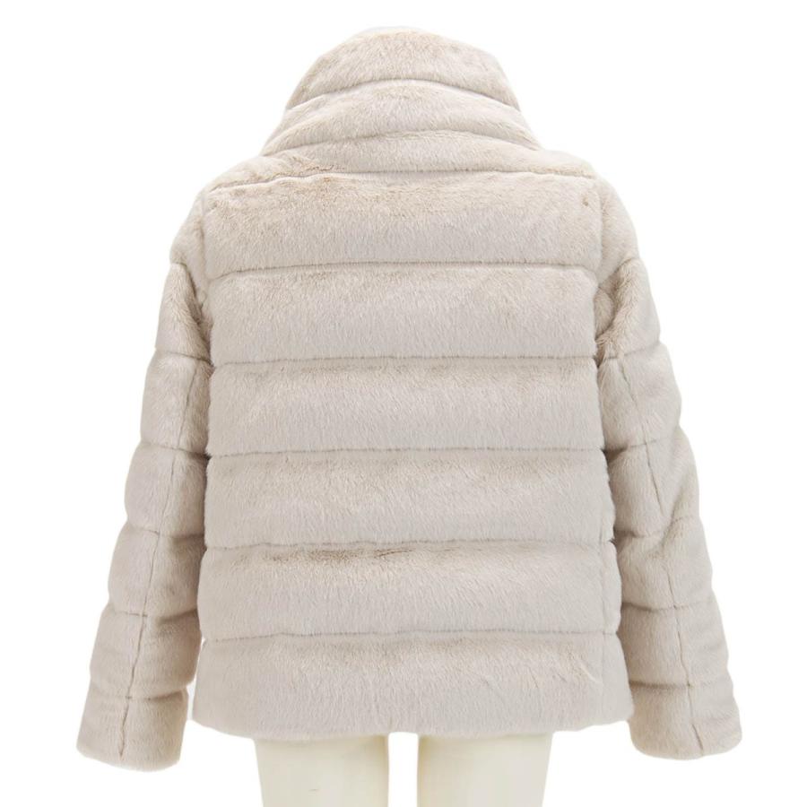 ヘルノ ダウンジャケット エコファー ダウンコート クリームベージュ