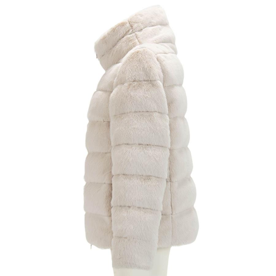 ヘルノ ダウンジャケット エコファー ダウンコート クリームベージュ