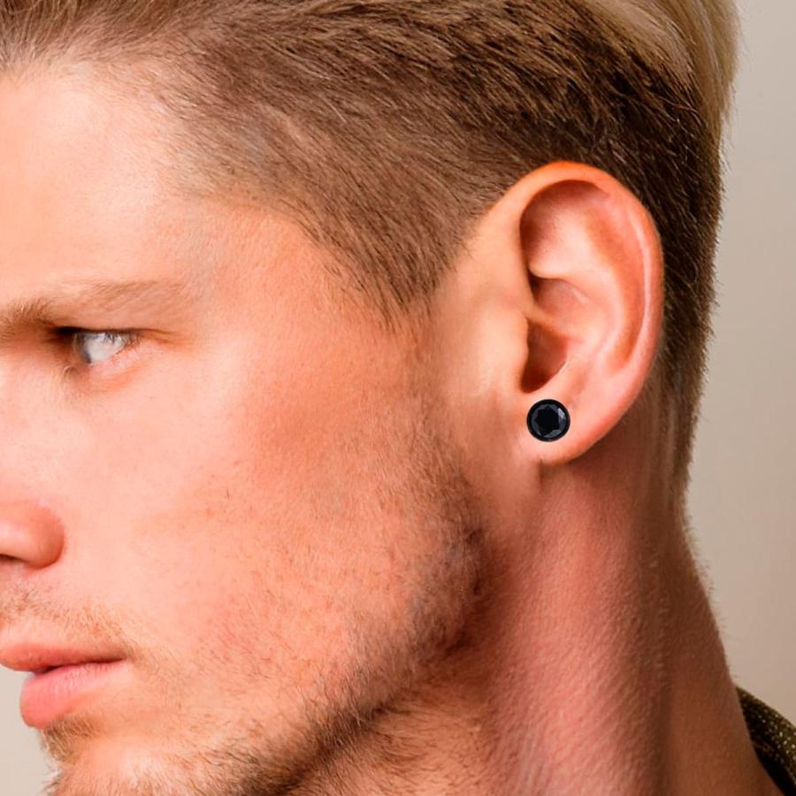 ライオンハート ピアス メンズ シングルスタッドピアス 片耳 ブラック