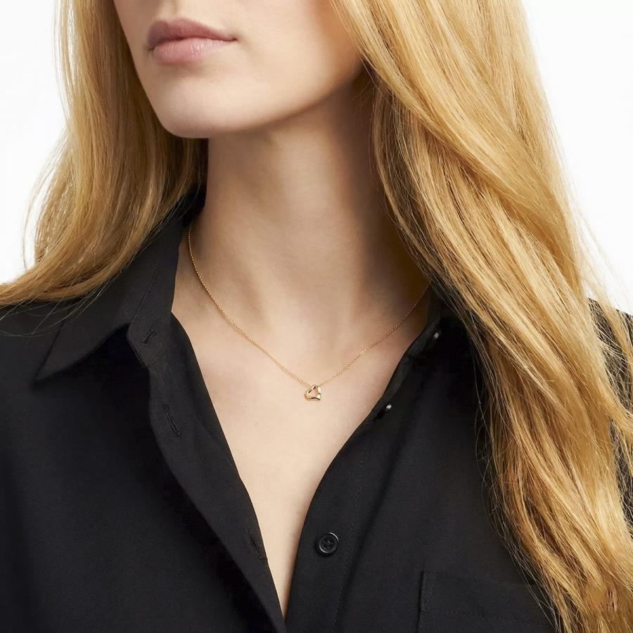 ティファニー オープン ハート ペンダント エルサ ペレッティ 18K イエローゴールド 7mm 60957401 Tiffany & Co 高級ジュエリー ギフト ネックレスの画像