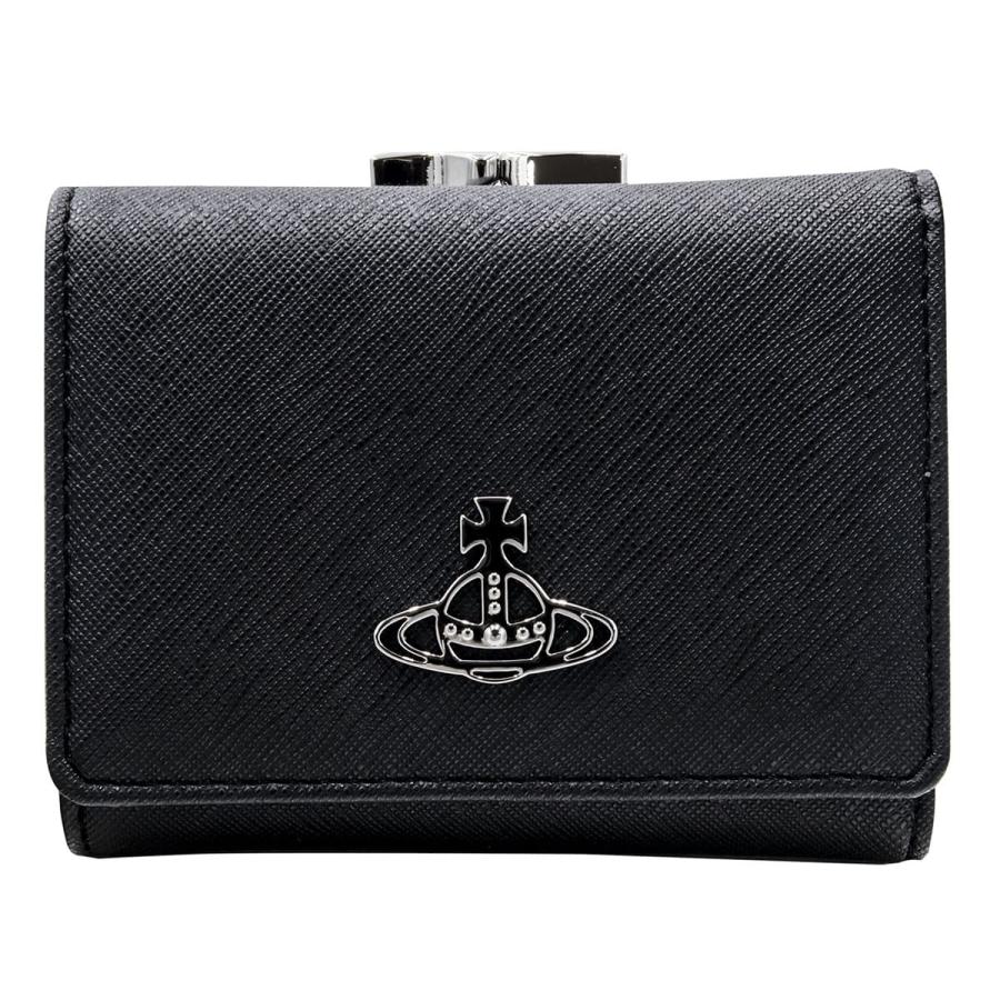 【新品未使用】Vivienne Westwood 三つ折り財布 がま口 黒 Vivienne Westwood ヴィヴィアンウエストウッド 財布 三つ折り