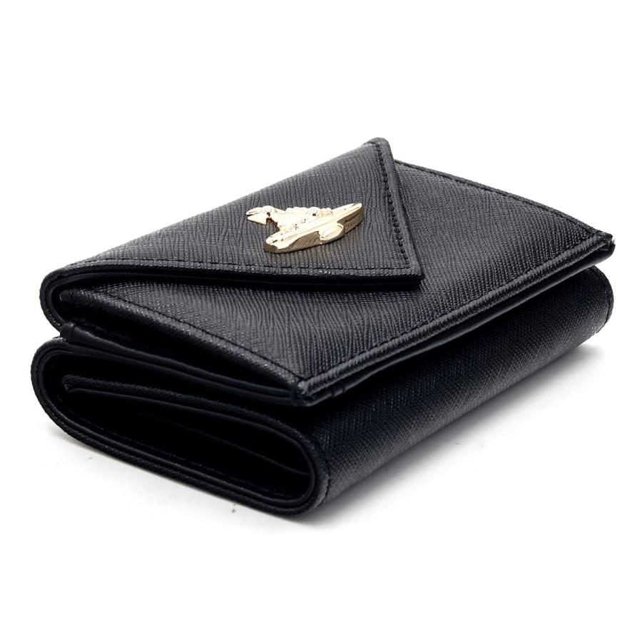 ヴィヴィアンウエストウッド ENVELOPE コンパクトウォレット ブラック ヴィヴィアンウエストウッド Vivienne Westwood 財布 三つ折り財布