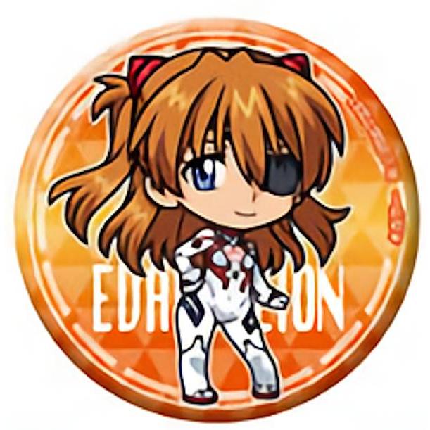 アスカ・ラングレー　マイク　缶バッジ　【エヴァンゲリオン】 アスカ・ラングレーマイク缶バッジ【エヴァンゲリオン】