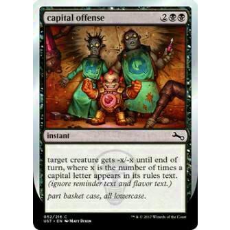 マジックザギャザリング英語版 Mtg Ust En 052 Capital Offense 大文字犯罪 英語版コモン Unstable Box ボックス収録 081712mu52 トレカショップ Lead 通販 Yahoo ショッピング