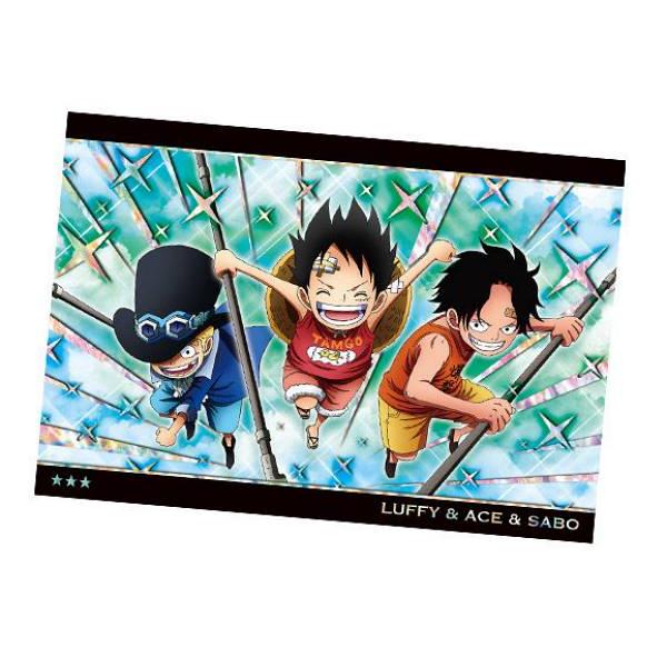 ONE PIECE ウエハースカード ルフィ エース サボ No.8-8 ルフィ&エース&サボ (SR スーパーレア) 】 ワンピース