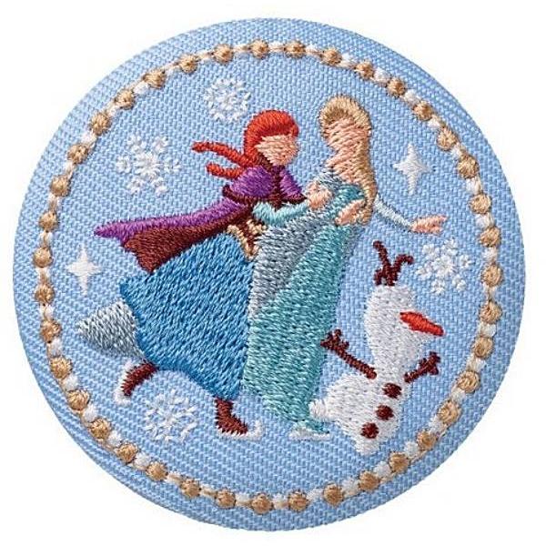 15.アナと雪の女王】Disney Characters 刺繍缶バッジビスケット ※缶