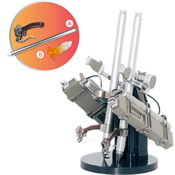 雷槍2本+雷槍(発射状態)+炎エフェクト+グリップ1個】進撃の巨人 1/12