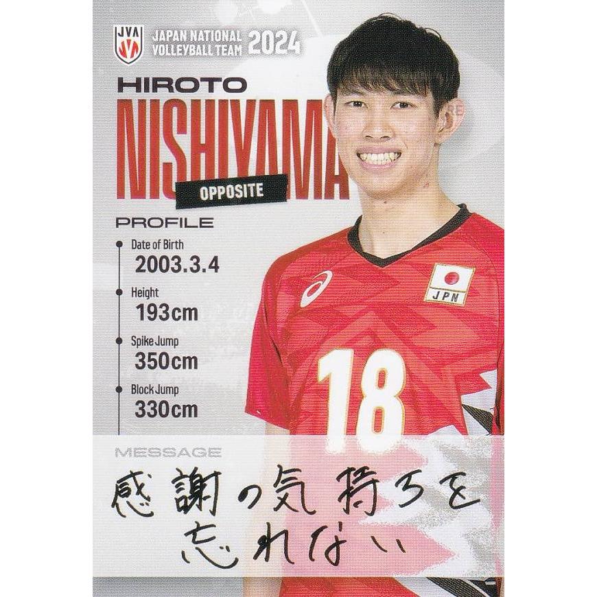 RG76 西山大翔 (レギュラーカード) 】 バレーボール男子日本代表