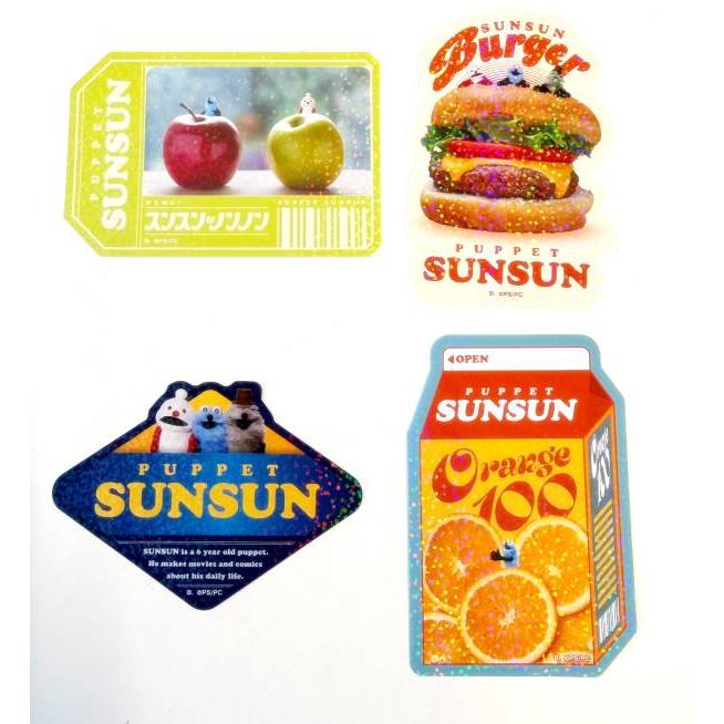 A】 パペットスンスン キラキラ ダイカットステッカーセット : トレカ