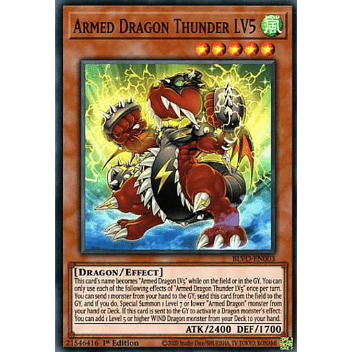 遊戯王 Blvo En003 アームド ドラゴン サンダー Lv5 Armed Dragon Thunder Lv5 英語版 1st Edition スーパーレア Blazing Vortex Blvoentt003 トレカショップ Lead 通販 Yahoo ショッピング