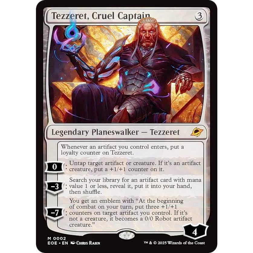 冷酷な船長、テゼレット FOIL 英語　ボーダーレス　MTG マジックザギャザリング EOE EN 0002 冷酷な船長、テゼレット (英語版