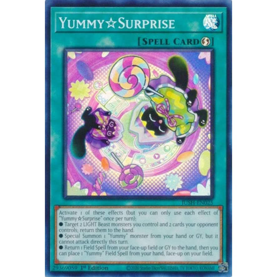 遊戯王 ジャスティス・ハンターズ ヤミー プリシク シク スーパーレア まとめ 遊戯王 JUSH-EN025 ヤミー☆サプライズ (英語版 1st Edition