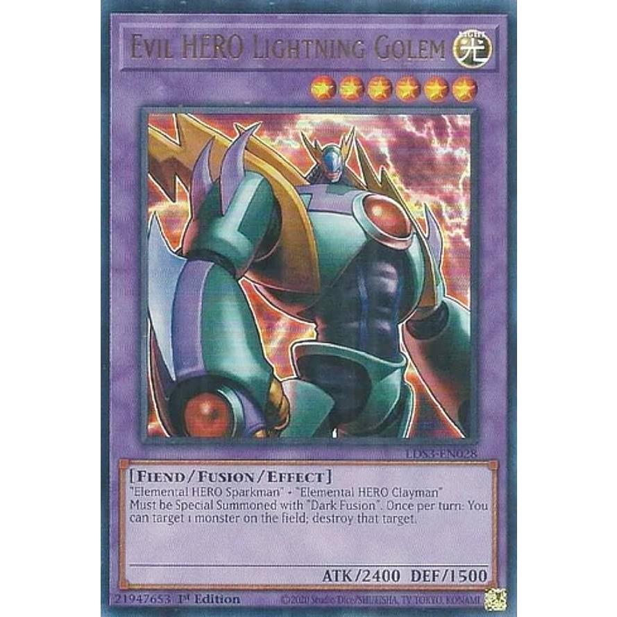 遊戯王 LDS3-EN028 E−HERO ライトニング・ゴーレム Evil HERO 