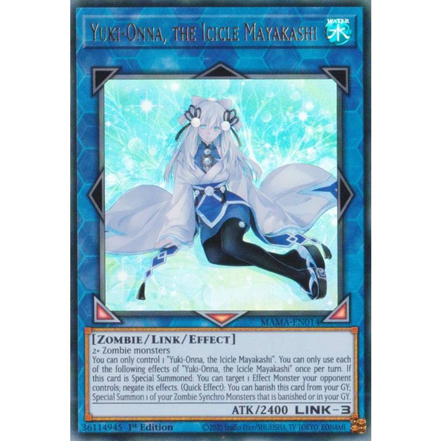 遊戯王 MAMA-EN014 垂氷の魔妖−雪女 Yuki-Onna, the Icicle Mayakashi 雪女Foil