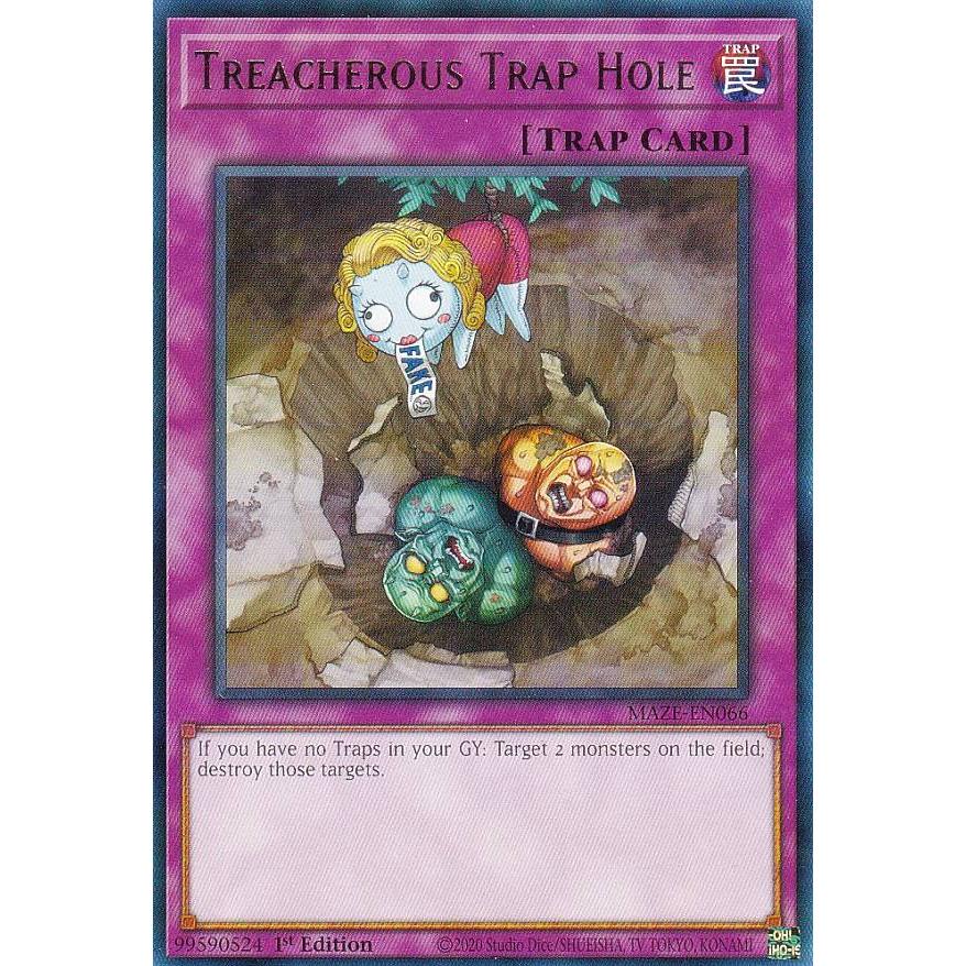 遊戯王 MAZE-EN066 狡猾な落とし穴 Treacherous Trap Hole (英語版 1st 