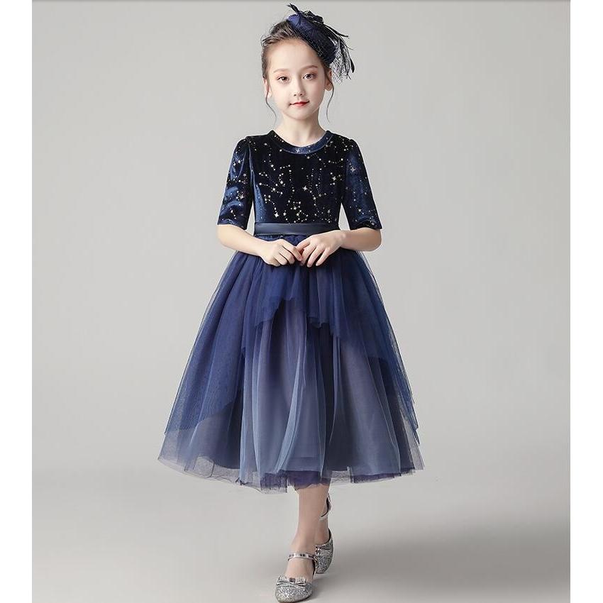 子供 ドレス 女の子 ワンピース 袖付き キッズドレス フォーマル 子ども 110 160cm チュール お姫様 ワンピースドレス 七五三 結婚式 入学式 卒業式 Apaproduction Fr