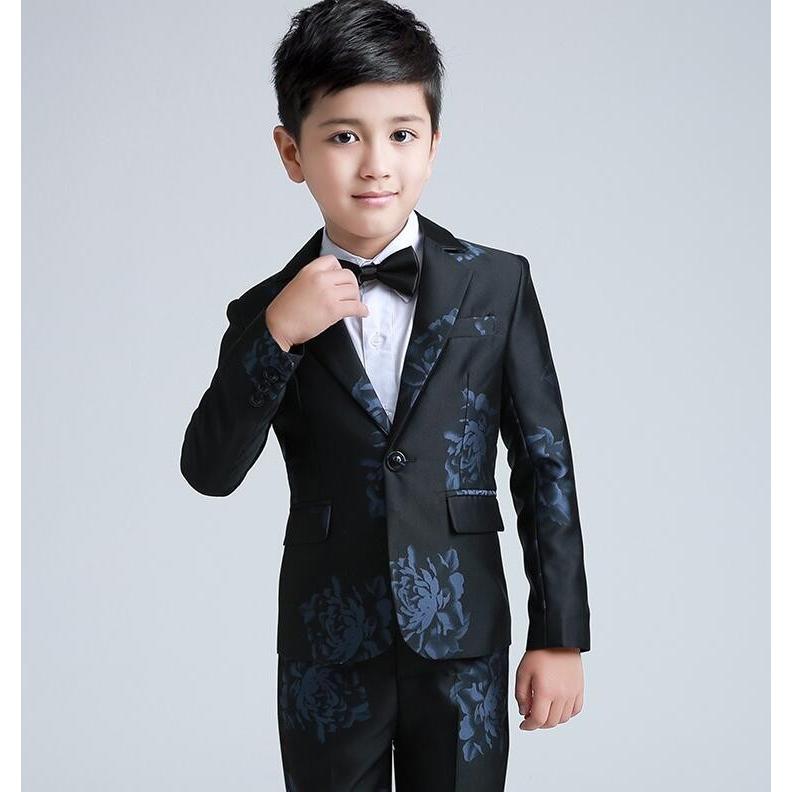 全日本送料無料 フォーマル ベスト 5点セット 入学式 ジャケット キッズスーツ 結婚式 花柄 卒業式 一つボタン おしゃれ 黒 男の子 長袖110cm 160cm 子供スーツ タキシード 即日出荷 Feltfetish Com