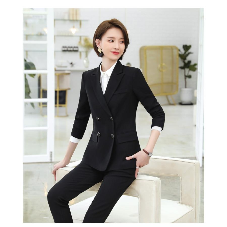 新作モデル スーツ 通勤 事務服 レディース ダブル ママスーツ セレモニー 長袖 Ol女性 就活 スリーピース オフィス フォーマルスーツ ビジネススーツ オープニング大放出セール Store2door Rw