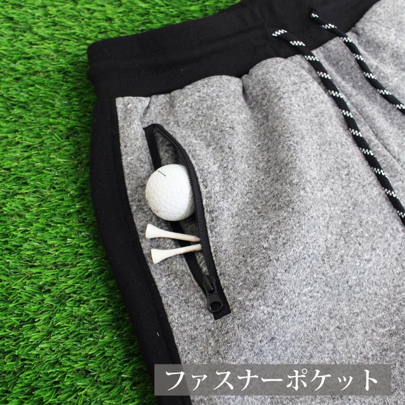 ゴルフパンツ メンズ ゴルフウェア 暖かい 裏起毛 ニットフリース