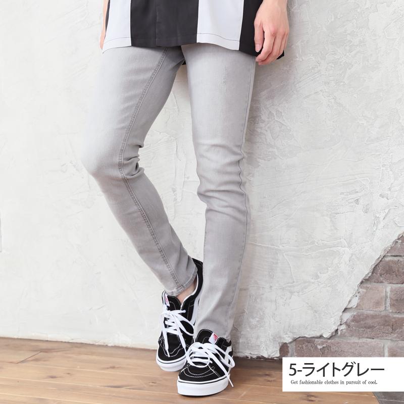 スキニーデニム メンズ スウェットデニムパンツ カットデニム ジーンズ ストレッチ スキニージーンズ ストレート ダメージ ユーズド加工 ジーパン Denim 22 Lead メンズファッション通販 Leadmen 通販 Yahoo ショッピング