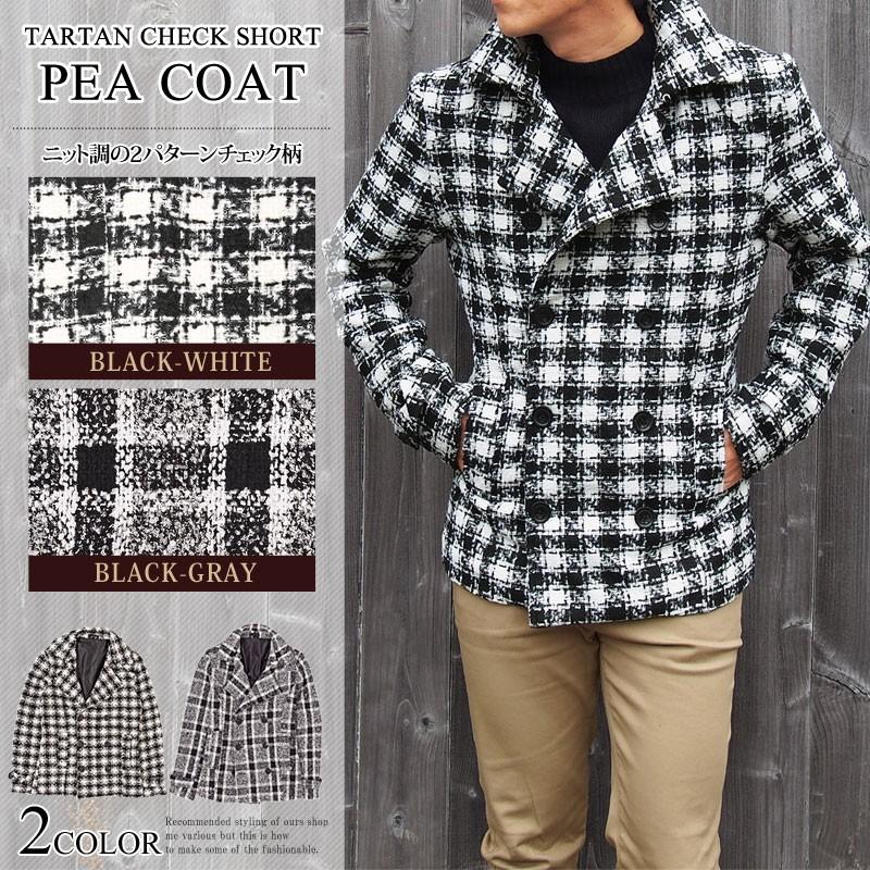 TICCA ティッカ　Pコート　チェック柄　千鳥格子　白黒 TICCA ティッカ Pコート チェック柄 千鳥格子 白黒 TICCA ティッカ P
