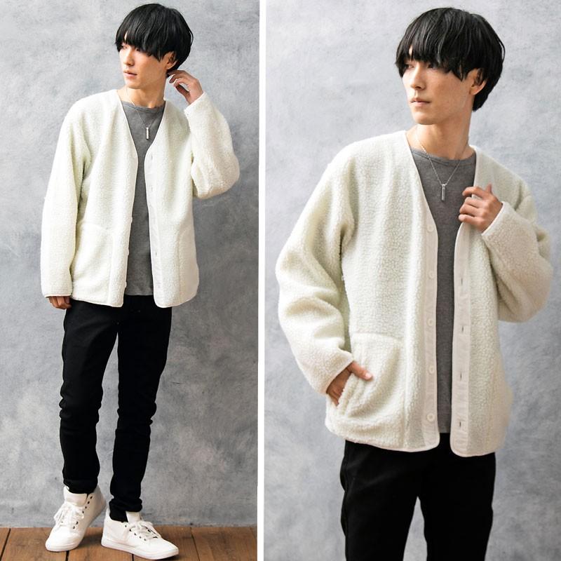 フリースジャケット メンズ カーディガン シープボア ノーカラージャケット ブルゾン アウター 暖かい 襟なし 無地 秋冬 Jkt 129 Lead メンズファッション通販 Leadmen 通販 Yahoo ショッピング