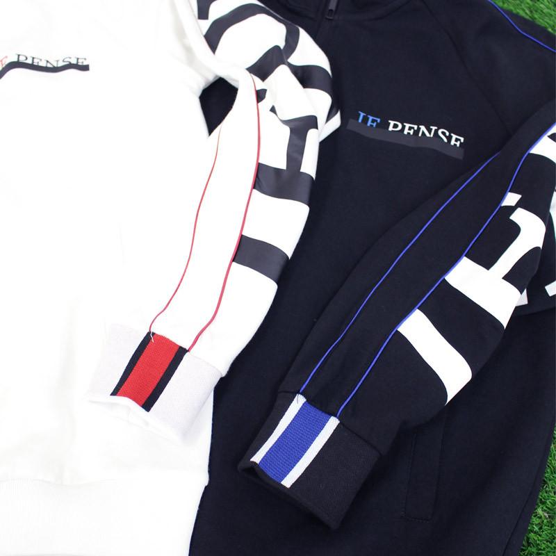 ゴルフウェア メンズ ジャケット ブルゾン ジャージ 圧着ラバーロゴ  