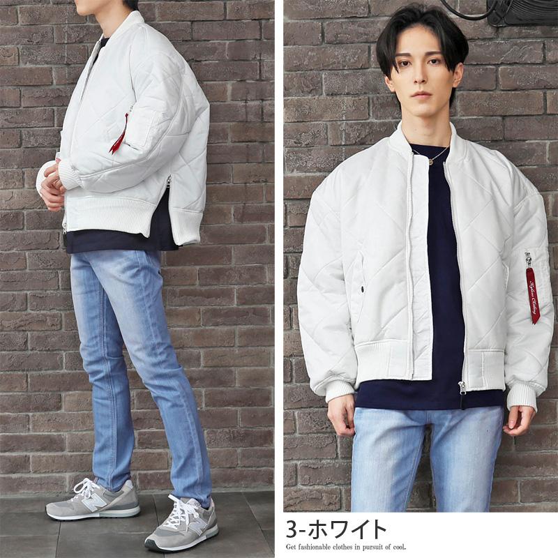 MA-1 メンズ ダイヤキルティング ドロップショルダー 無地 男女兼用