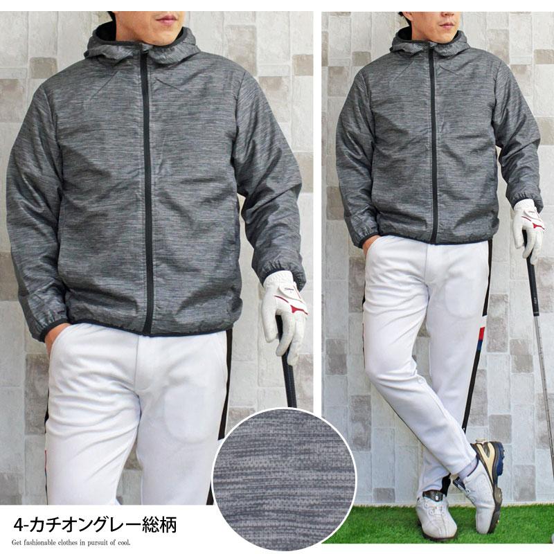 ゴルフジャケット メンズ ゴルフウェア 裏起毛フリース 撥水加工